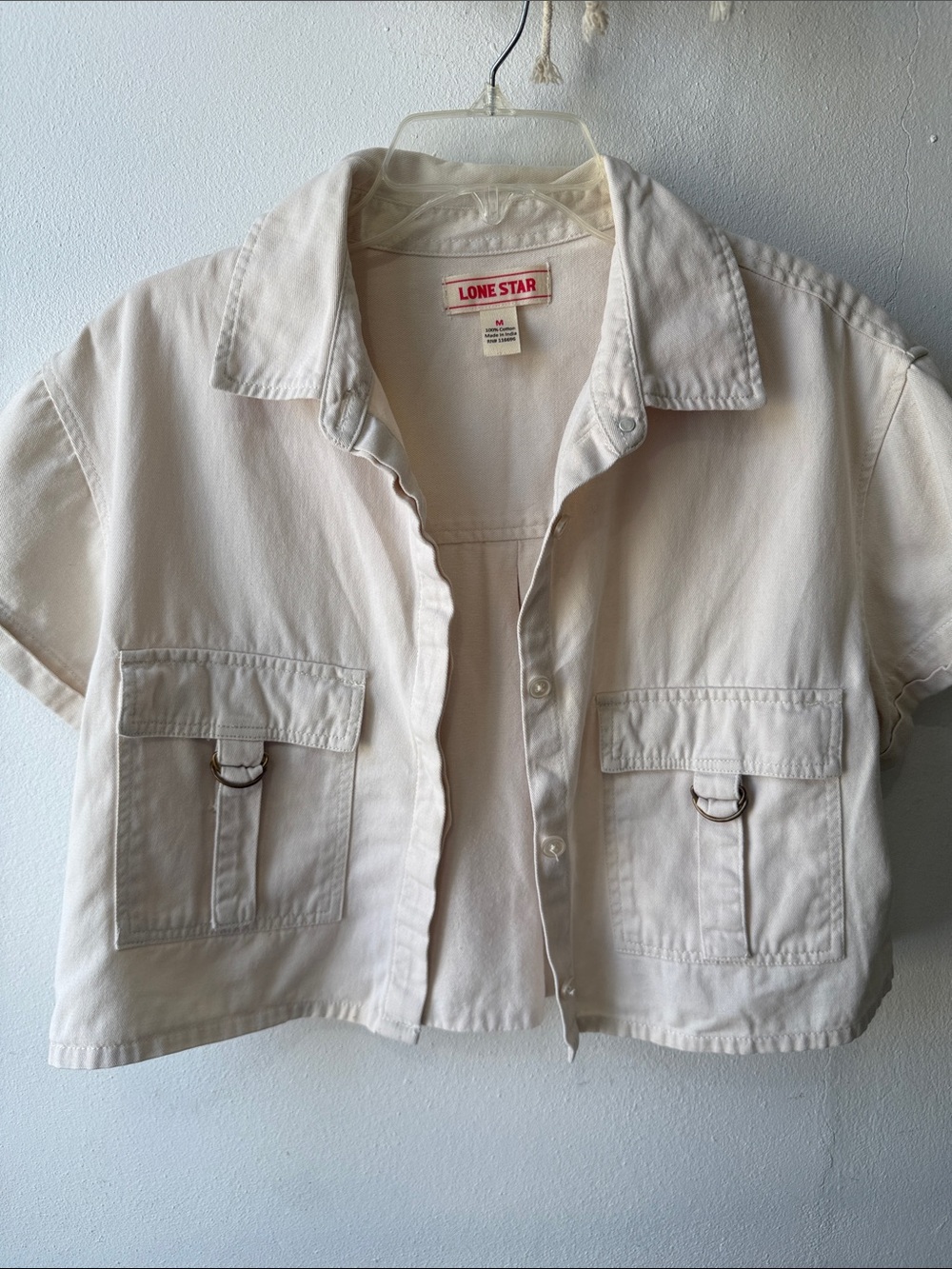 Lone Star Cream Cropped Utility Shirt